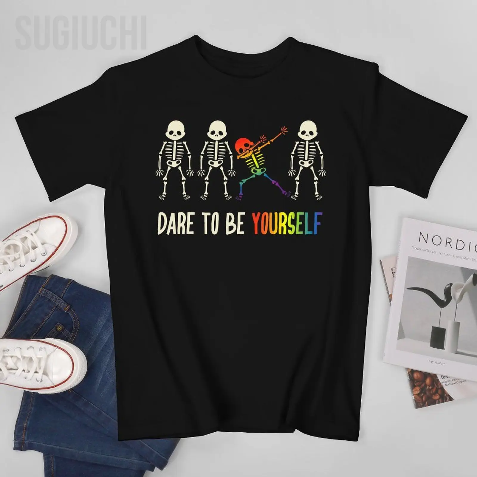 

Unisex Men Dare To Be Yourself Cute LGBT Pride Gift Tshirt Tees T Shirts Women Boys 100% Cotton T-Shirt