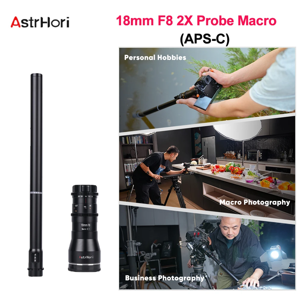 Astrhori 18Mm F8 Aps-C 2X Macro Probe Lens For Fuji Sony Nikon Canon Camera Wide Angle Photography Equipment Vs 28Mmf13