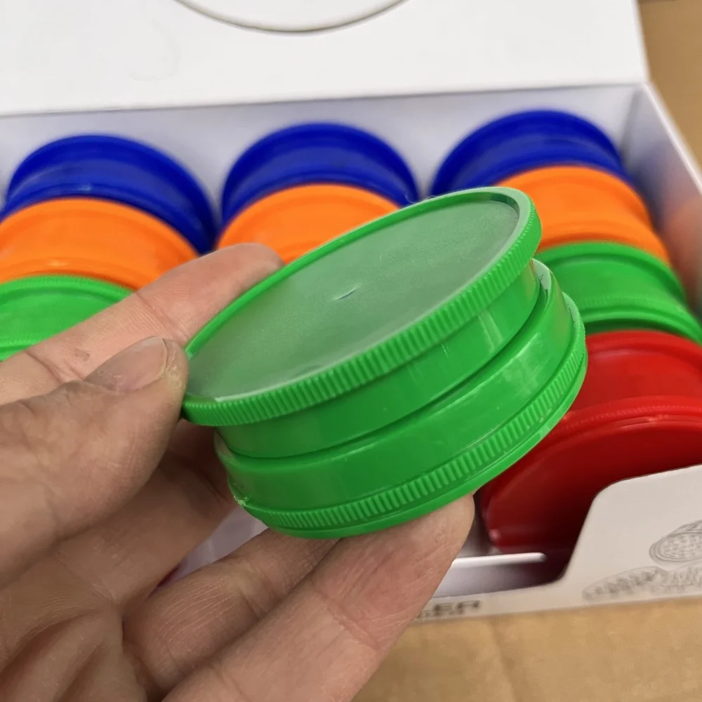 12Pcs/Pack Dia:60MM 3 Layers Pure Mackaki Plastic Pepper Mill Acrylic Spice Crusher Hand Muller Mixed Color 5