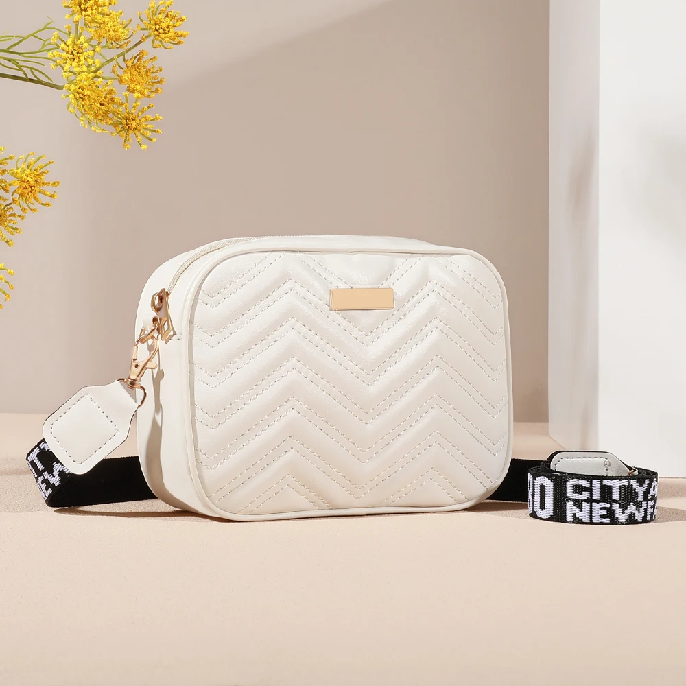 Shoulder Bag Square Quilted Detail Zipper Crossbody Bag For Women Classic All-Match Wallet