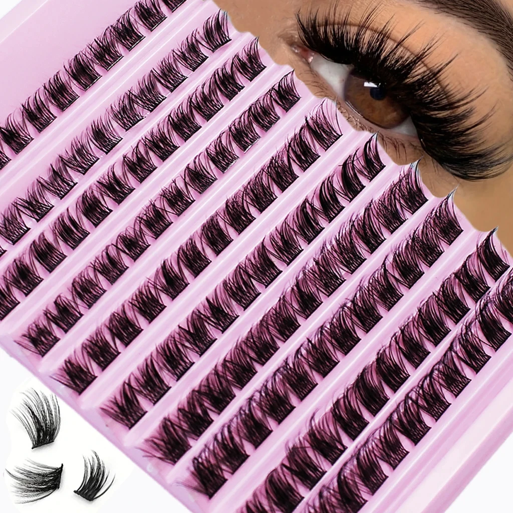 

Lash Clusters 120pcs Cluster Lashes 8-16mm Wispy Individual Lashes Extensions Natural Look D Curl Fluffy Lashes