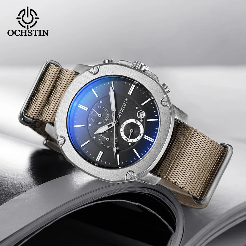 ochstin hot model 2024 fashion trend creative nylon series multi-function quartz movement waterproof watch men's quartz watches