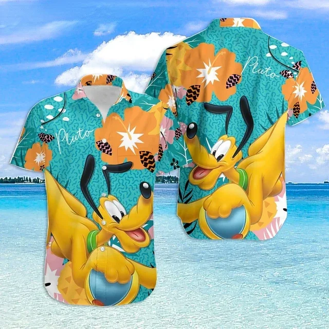 

Cute Disney Mickey Donald Duck Hawaiian Shirt for Men and Women T-shirt