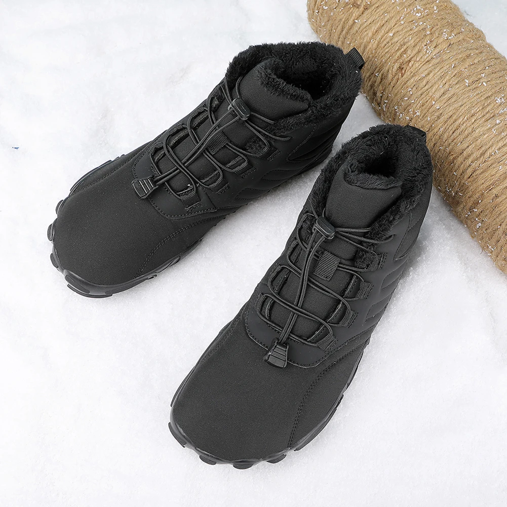 Barefoot Shoes Men Hiking Shoes Toe Shoes Barefoot Shoes Men Women Waterproof Minimalist Non-Slip Breathable Rubber High Ankle Boots for Trekking Climbing