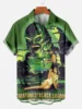 2024 Men's Retro Horror Movie Print Shirt 3D Print Turndown Collar Shirt casual  Short Sleeve Shirt Summer loose Shirts For Boys 2