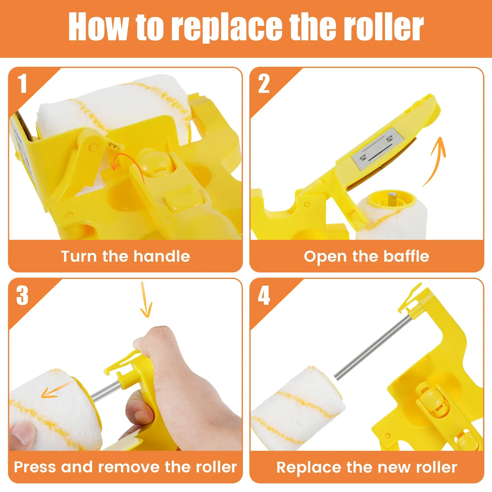 Paint Edger Roller Brush Kit Plastic Wall Paint Roller Multifunctional House Decoration Painting Brush Hand-Held Paint Edger