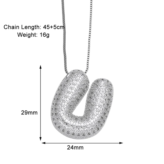 アルファベット ペンダント u FLOLA イニシャルバブルレターペンダントネックレス A-Z