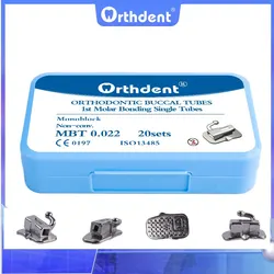 Orthdent Dental Orthodontic Bondable Buccal Tubes - 80 Pcs, Monoblock Single Non - Convertible (1st MBT 022)