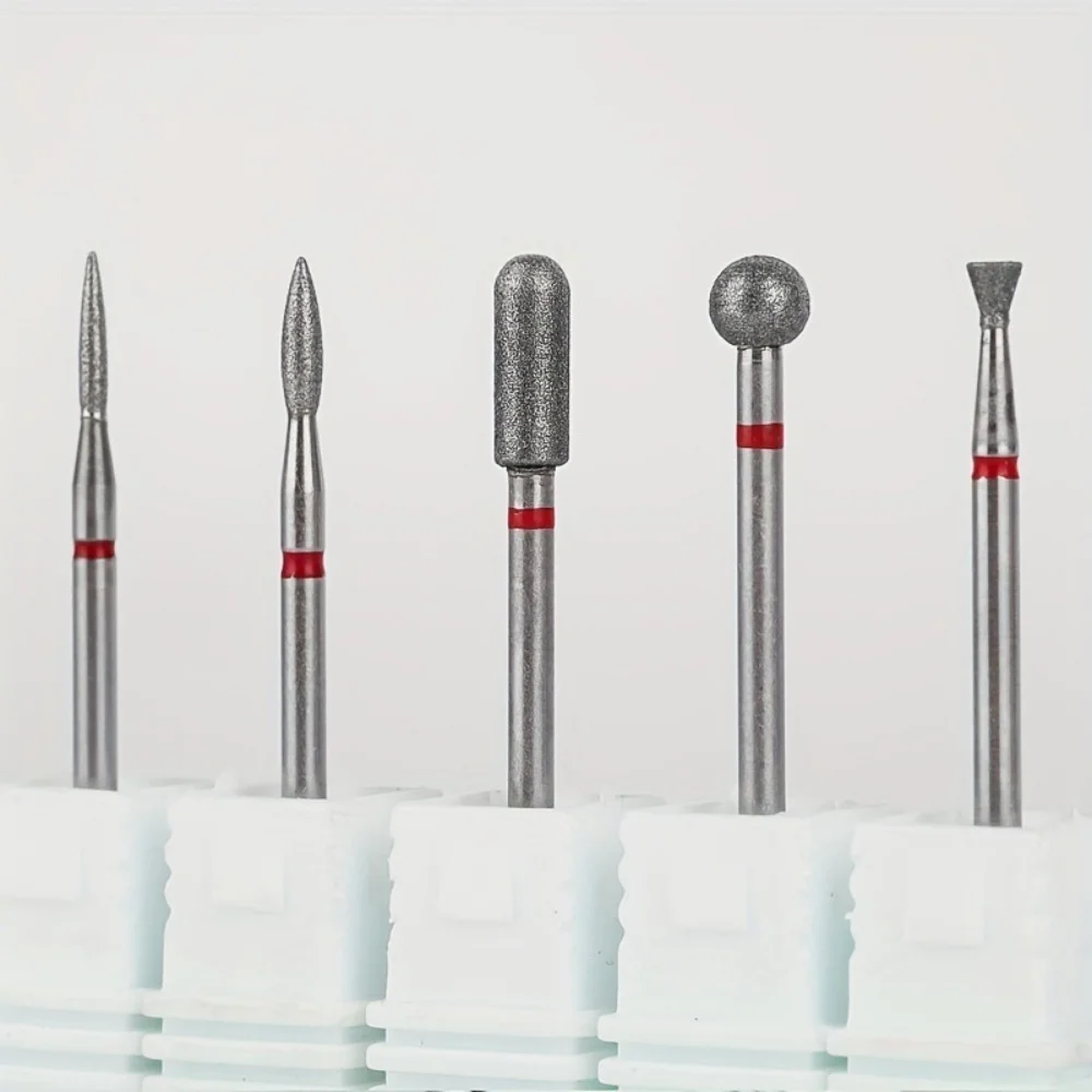 6PCS Diamond Nail Drill Bit Set Electric Milling Cutters For Manicure Rotary Burr Cuticle Clean Manicure Drill Accessories