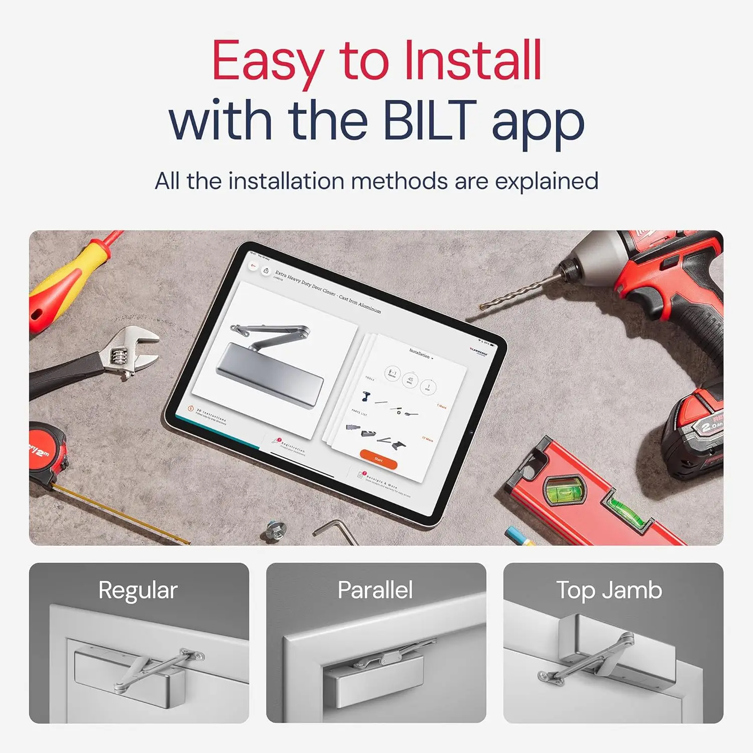 Commercial Grade Lawrence Door Closer - Heavy Duty, 6-Speed Adjustable, Delayed Action with 3 Pistons Flexibility