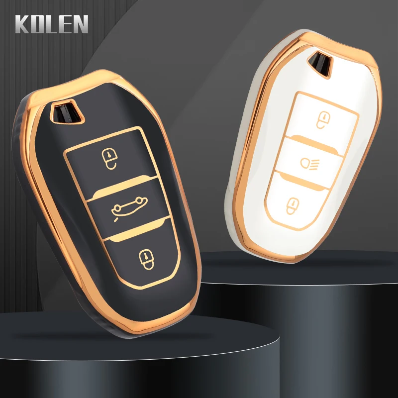 KUNIO Keyless - Custodia Per Chiave Auto, Adatta Per Peugeot 3008, 5008