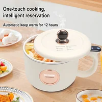 Marmite électrique Portable multi-cuiseurs 220V, 1,5 l, poêle antiadhésive domestique, marmite électrique pour Ramen, boulettes, flocons d'avoine 4