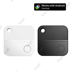 Smart Tag Bluetooth Key Finder with Loud Buzzer and Waterproof Design for Keys, Wallets, and Pets (Black White - 2pcs)
