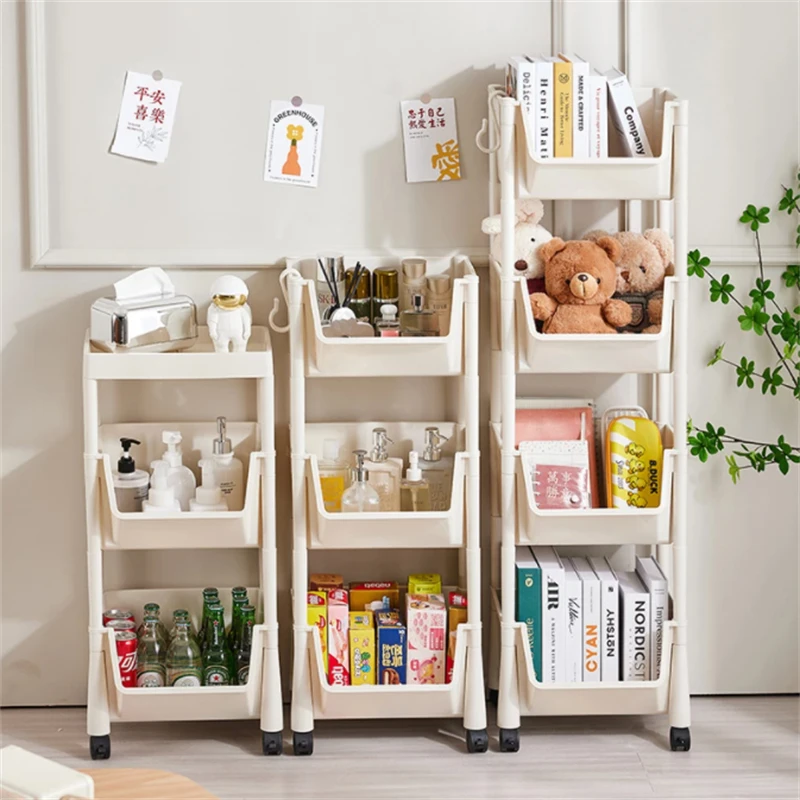 

Multi-Functional Mobile Bookshelf Students Living Room Trolley Shelf Organizer Desktop Storage Shelf Simple Bathroom Accessories