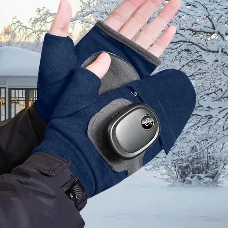 Heated Gloves For Men Men Women USB Fingerless Winter Heated Gloves USB Hand Warmer Gloves For Typing Cycling Skiing With 3 3