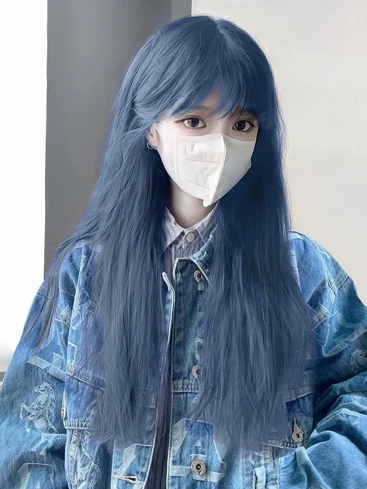 White wig with bangs image 5