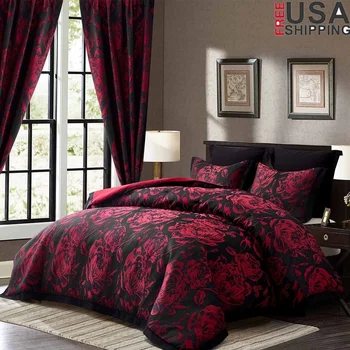 7-Piece Queen Comforter Set with Matching Curtains – Jacquard Seersucker 1