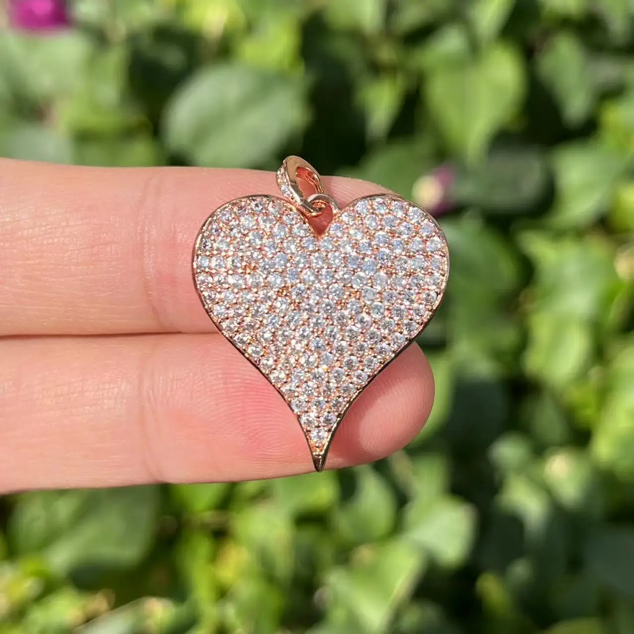 5pcs/lot Classical Heart Pendant Zirconia Paved Charms 25x26mm for Hand Making Custom Bracelets Jewelry Accessories