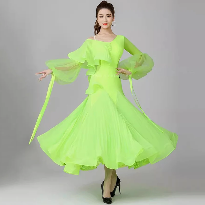 

High-end Women's Modern Dance Dress National Standard Party Waltz Competition Clothes Big Swing Ballroom Performance Costumes