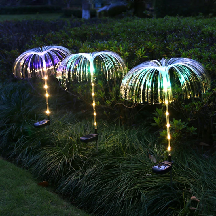 

Waterproof Fiber Floodlight Jellyfish Light Optic Jellyfish Outdoor Lawn Lights Patio Villa Yard Decor Led Solar Garden Lights
