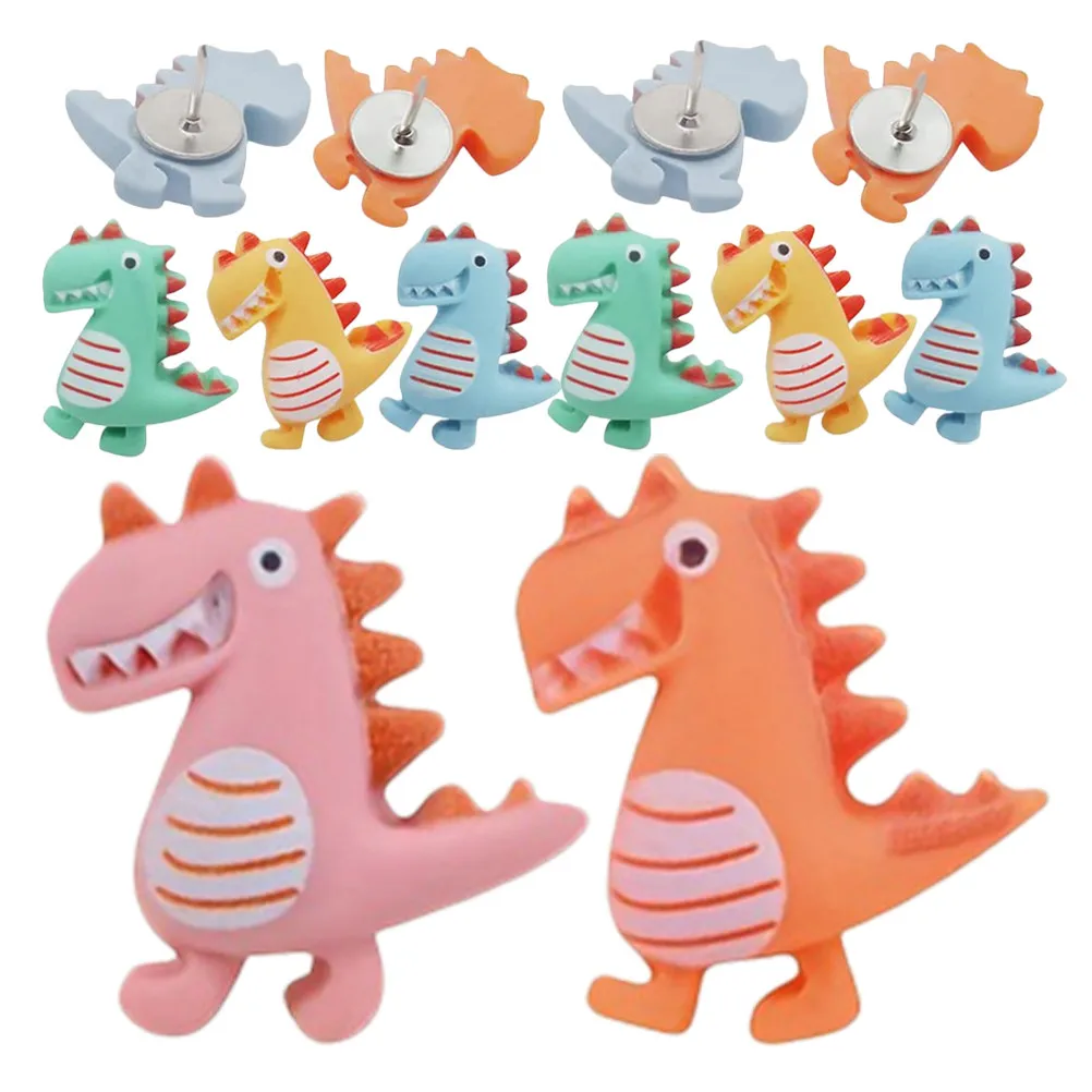 20Pcs 코르크 보드를위한 귀여운 공룡 장식 푸시 핀 재미있는 사무용품 책상 액세서리 여성 미적 게시판
