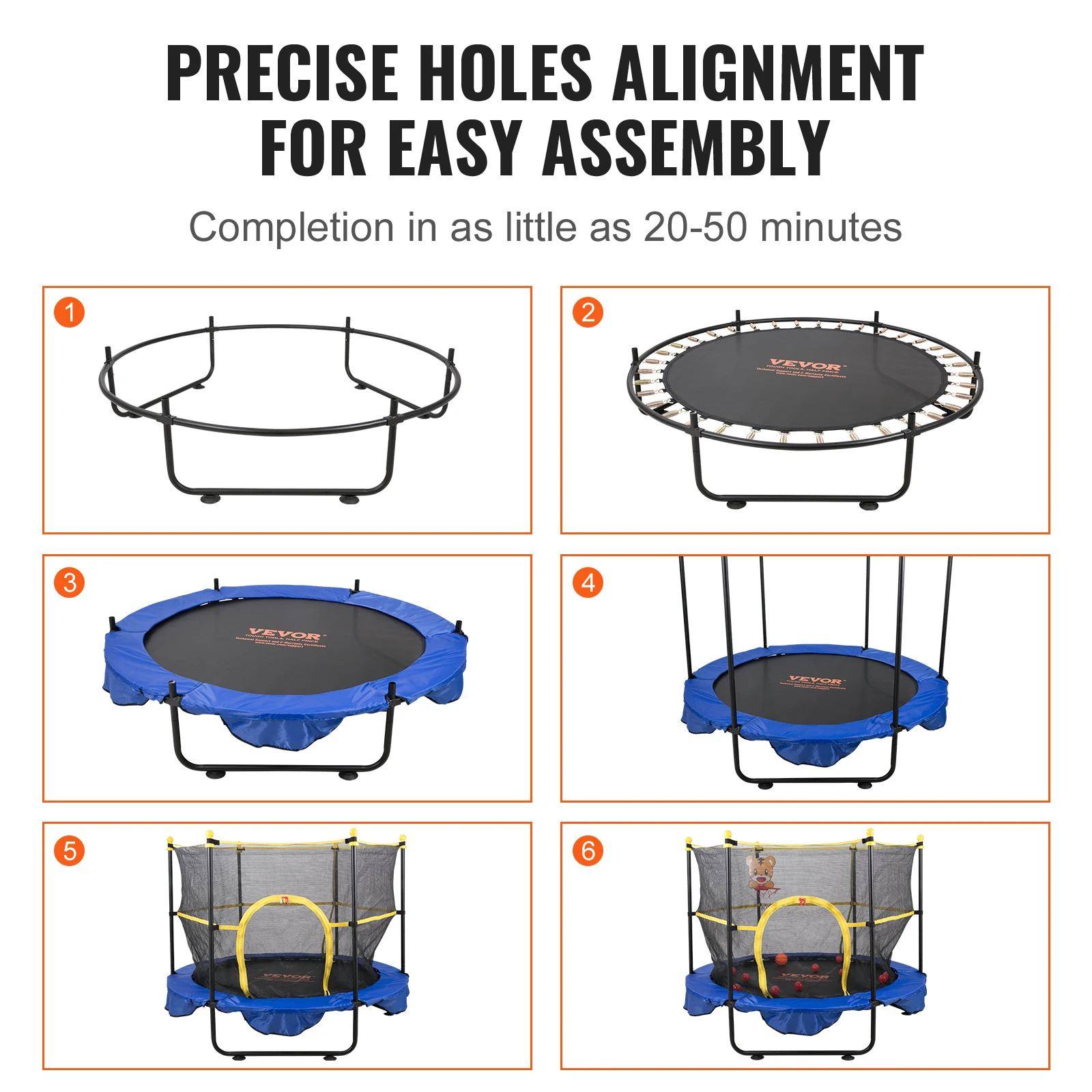 Trampoline 60" 5FT For Kids Indoor Outdoor Trampoline With Safety Enclosure Net Basketball Hoop and Ocean Balls For Kids
