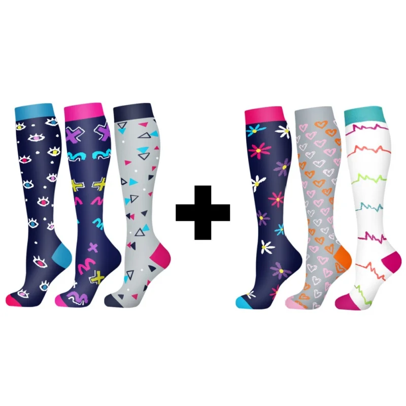 Compression Socks for Outdoor Sports - Calf Support & Swelling Relief (3 Pairs)
