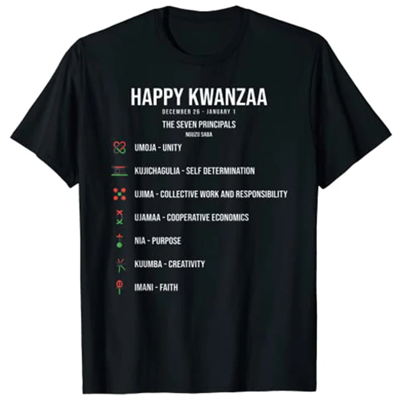 

Seven Principles of Kwanzaa Celebration - Happy Kwanzaa T-Shirt