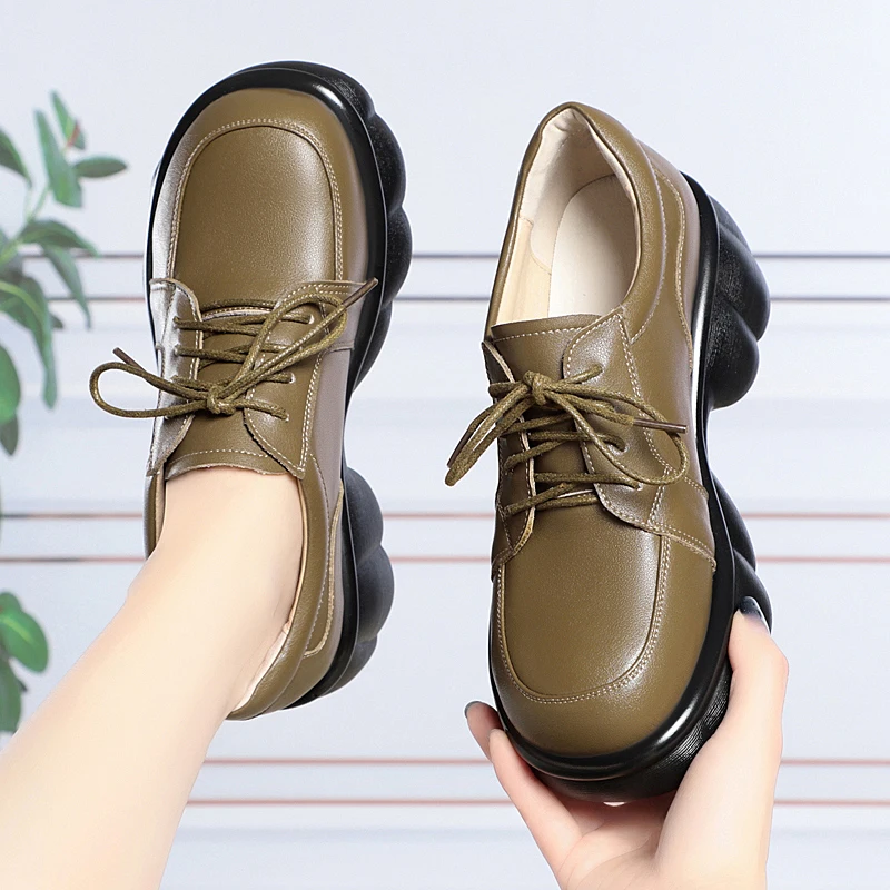 DIMANYU Loafers Women's Platform 2024 Spring New British Style Women's Shoes Genuine Leather Women's Loafers