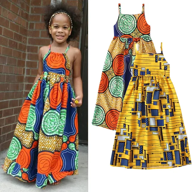 Amaka Sleeveless Strap Ankara Backless Dress