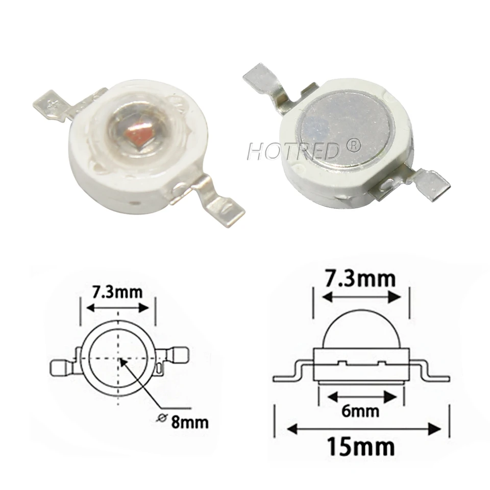 GOTOTOP 100Pcs LED Perline 1Watt Chip Diodi Emettitori Di Luce Acrilici Ad Alta Potenza SMD Per - Foto 5