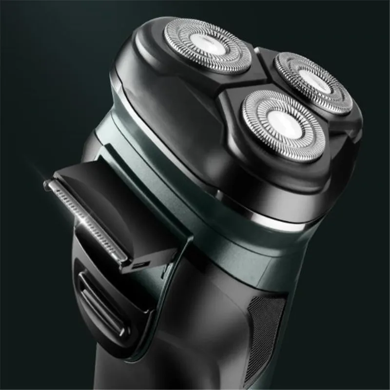 남성용 세척 가능 전기 면도기 3D 플로트 면도날 면도기 수염 면도기 콧수염 이발 습식 건식 얼굴 털 면도 트리머