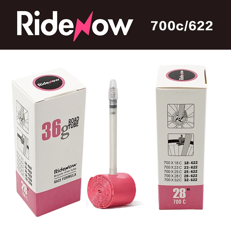 RideNow 초경량 도로 자전거 내부 튜브 700, MTB 자전거 TPU 내부 튜브, 26/27.5/29 인치 프렌치 밸브, 45mm, 65mm, 85mm, 700C, 18mm, 25mm, 28mm, 32m