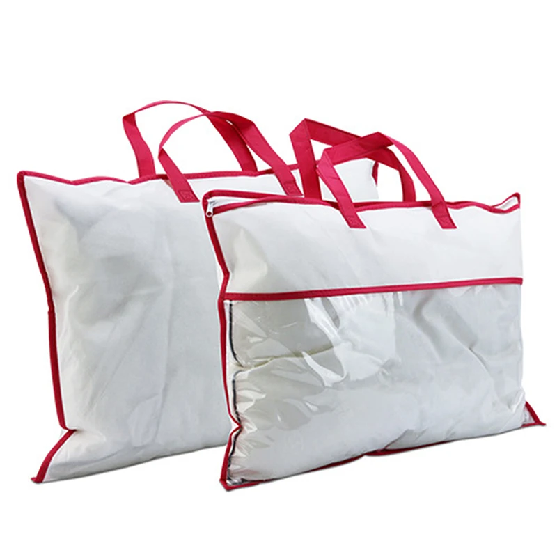 1PC Non-woven Pillow Quilt Blanket Zipper Dustproof Storage Bag,Household Organizer Foldable Bedding Packing Bag Random Color 6