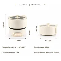 Cuiseur à riz électrique multifonctionnel Portable de voyage, chaudière à nouilles, marmite chaude fendue, poêle à soupe pliable, poêle à frire 5