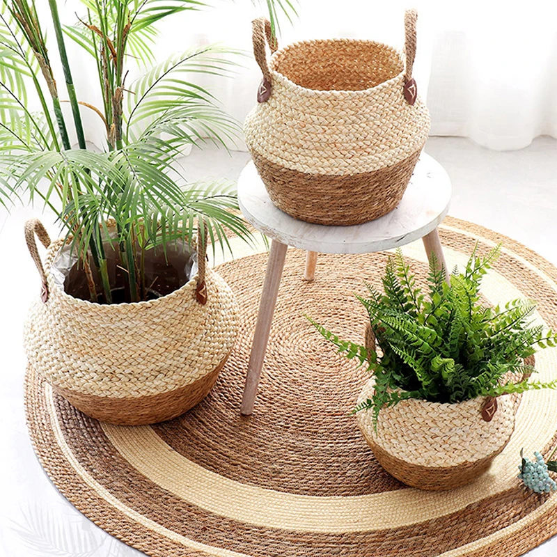

Handmade Woven Storage Basket Miscellaneous Items Dirty Clothes Storage Basket Garden Plants Flower Pots Home Storage