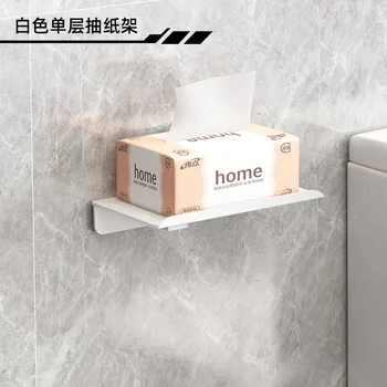 ไม่มีการเจาะที่ใส่กระดาษชําระม้วนมีกาวในตัวในห้องน้ําที่ใส่กระดาษทิชชูพลาสติกติดตั้งง่ายที่ใส่ม้วนกระดาษ 10