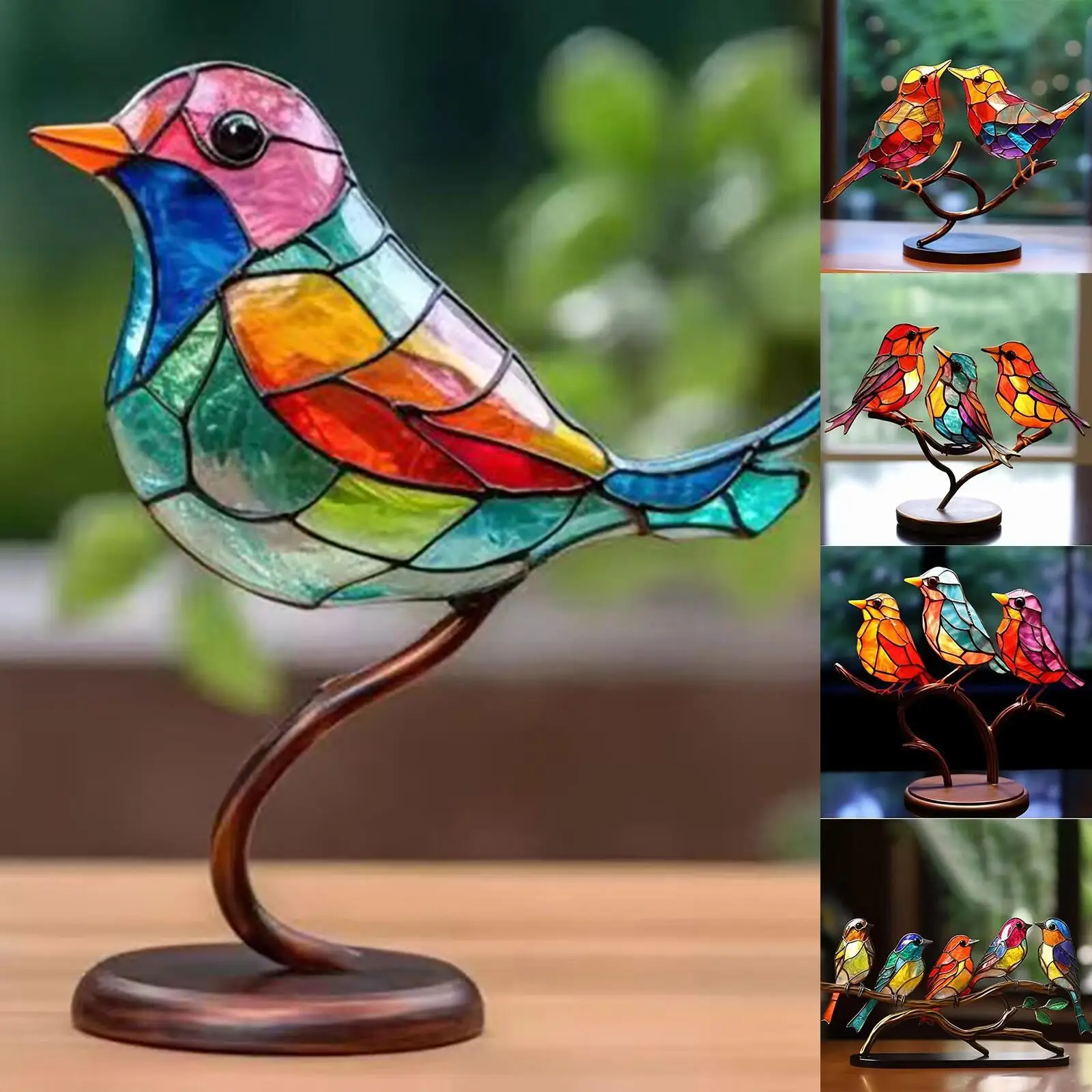 

Bird Ornament Home Decoration Ornament Hundred Flowers Bird Pendant Bird Flock Mailman Ornament