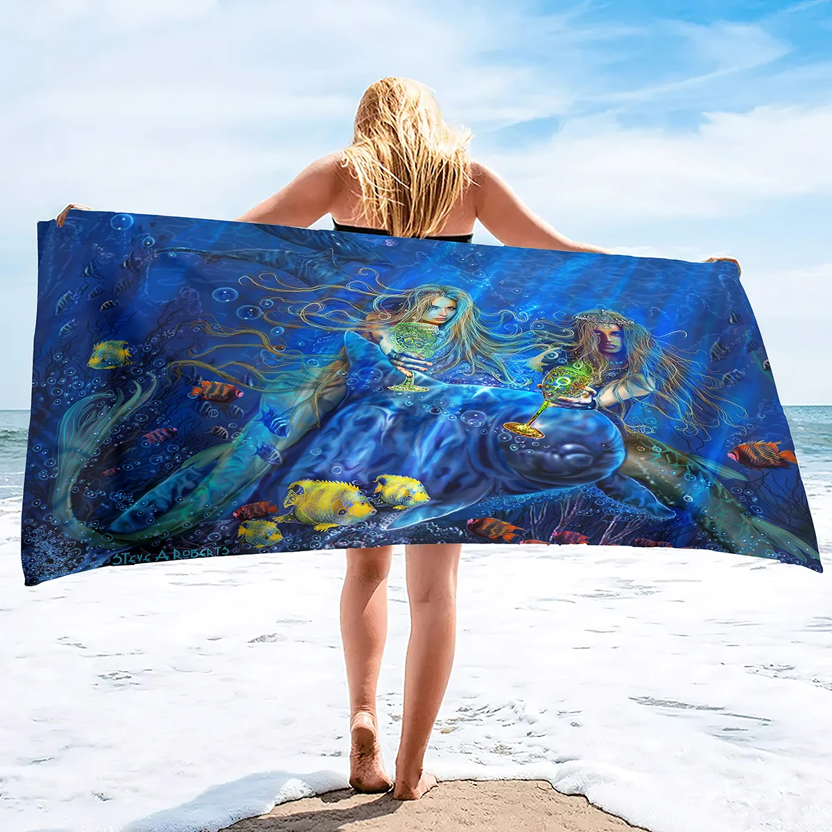 Toalla De Playa De Sirena, De Sirena Para Niñas De 3 Fr74tl | Cuotas