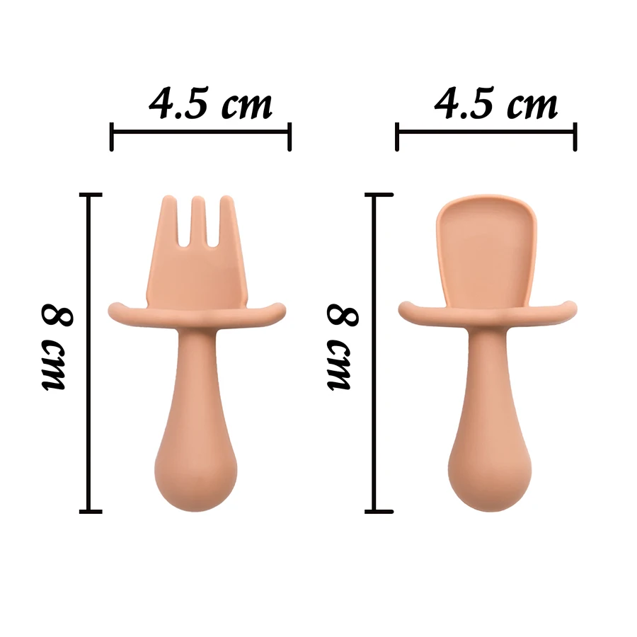Baby Silicone Fork Spoons Cutlery Utensils Newborn Feeding Spoons Training Toddler Utensils For Baby Weaning Tableware silicone feeding spoon silicone cutlery set learning spoons fork spoon set baby cutlery