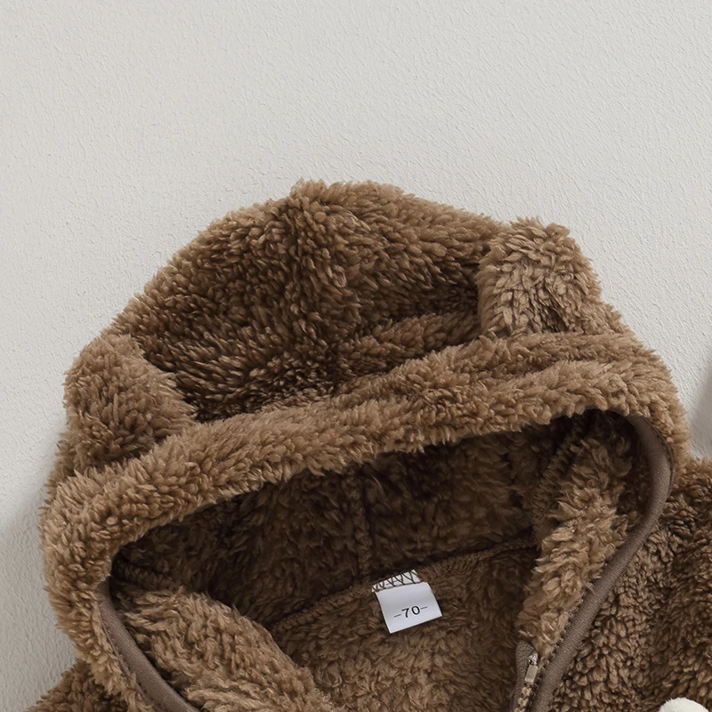 Citgeett Autumn Infant Baby Girl Boy Winter Coat 3D Hooded Jacket Zipper Closure Outerwear Fall Clothes
