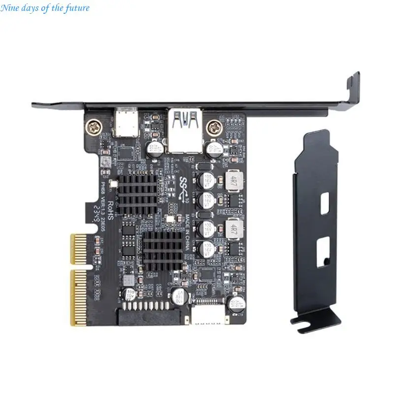 PCIE 4X 어댑터 확장 카드에 대한 10Gbps USB 3.2 커넥터 데스크탑 E65A용 10Gbps 데이터 전송 유형 C 어댑터 카드