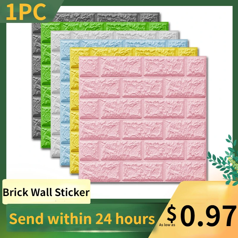 

3D Wall Stickers Imitation Brick Wallpapers Anti-Collision Sponge Wall Sticker Mural Bedroom Decorative наклейки на стену