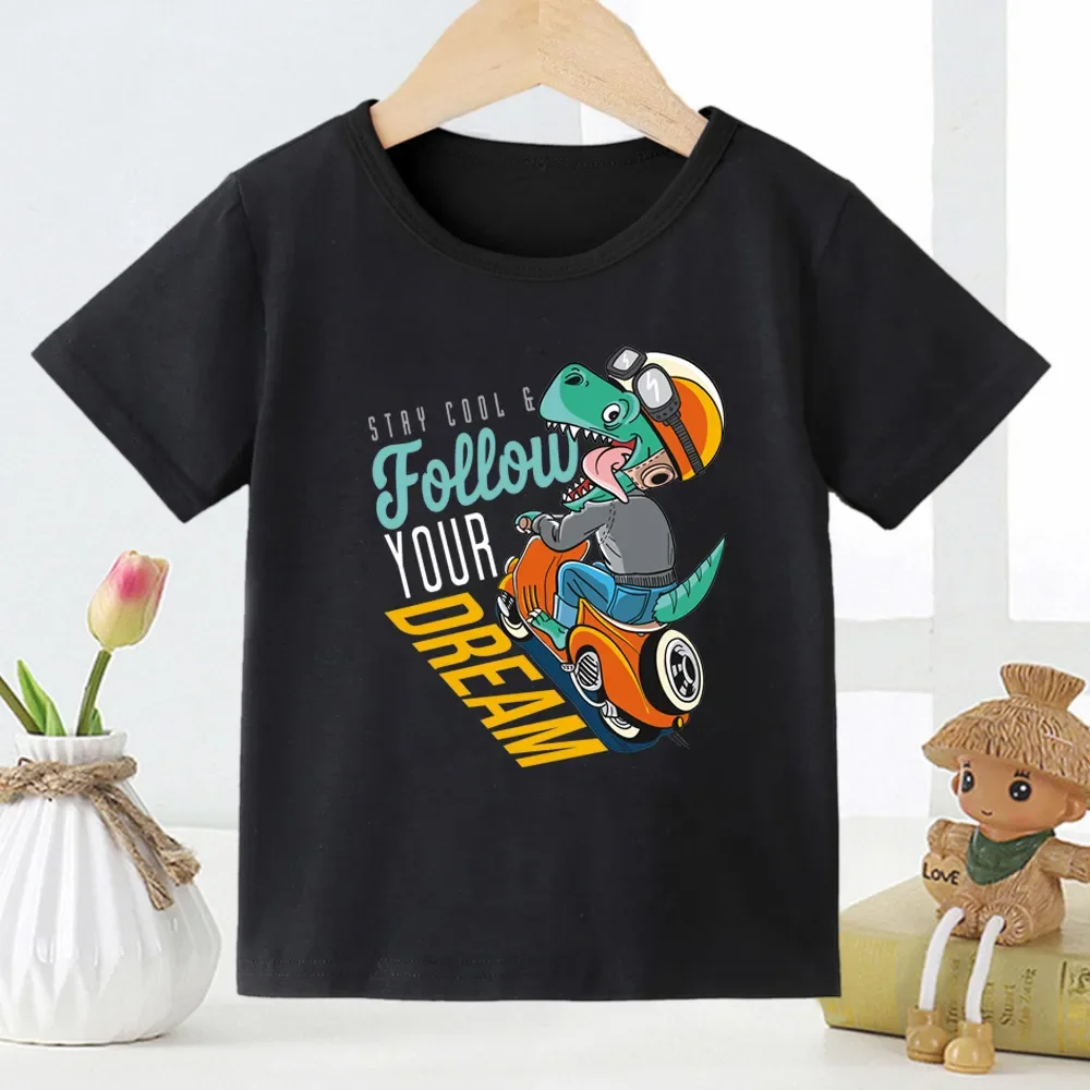 thumbnail image 1 of Camiseta de dinosaurio para niños, superventas, camiseta con estampado de dinosaurio de dibujos animados a la moda para niños, camiseta básica de manga corta, camiseta de Stranger Things, 1 of 4