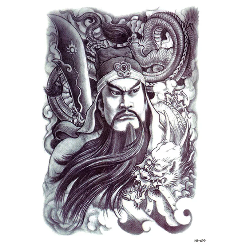 

Waterproof Temporary Tattoos for Arm, Chinese General-Inspired Design Halloween Tattoo Stickers Waterproof and Easy To Apply