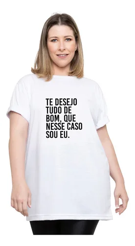 Camiseta Oversized Estampada Plus Size Tudo De Bom
