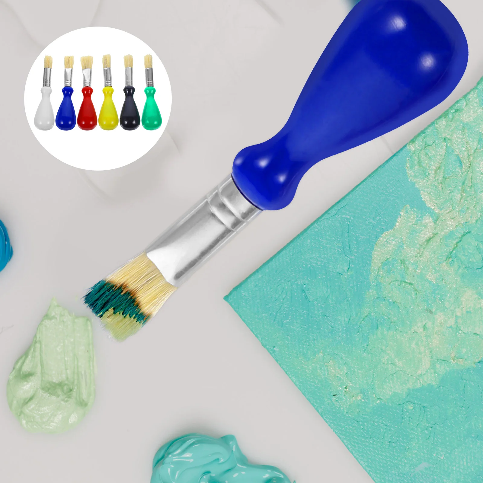 6 Pcs Paint Brush Painting Brush Plastic Set for Ergonomic Convenient Artist Tools Child Professional Watercolor 2