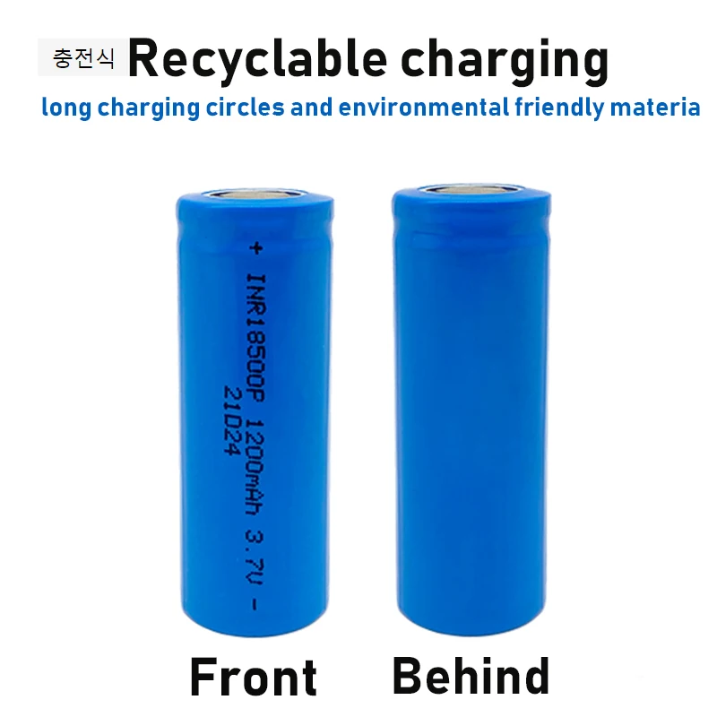 New 18500 Battery 3.7v 1200mah Rechargeable Lithium Ion Battery, For