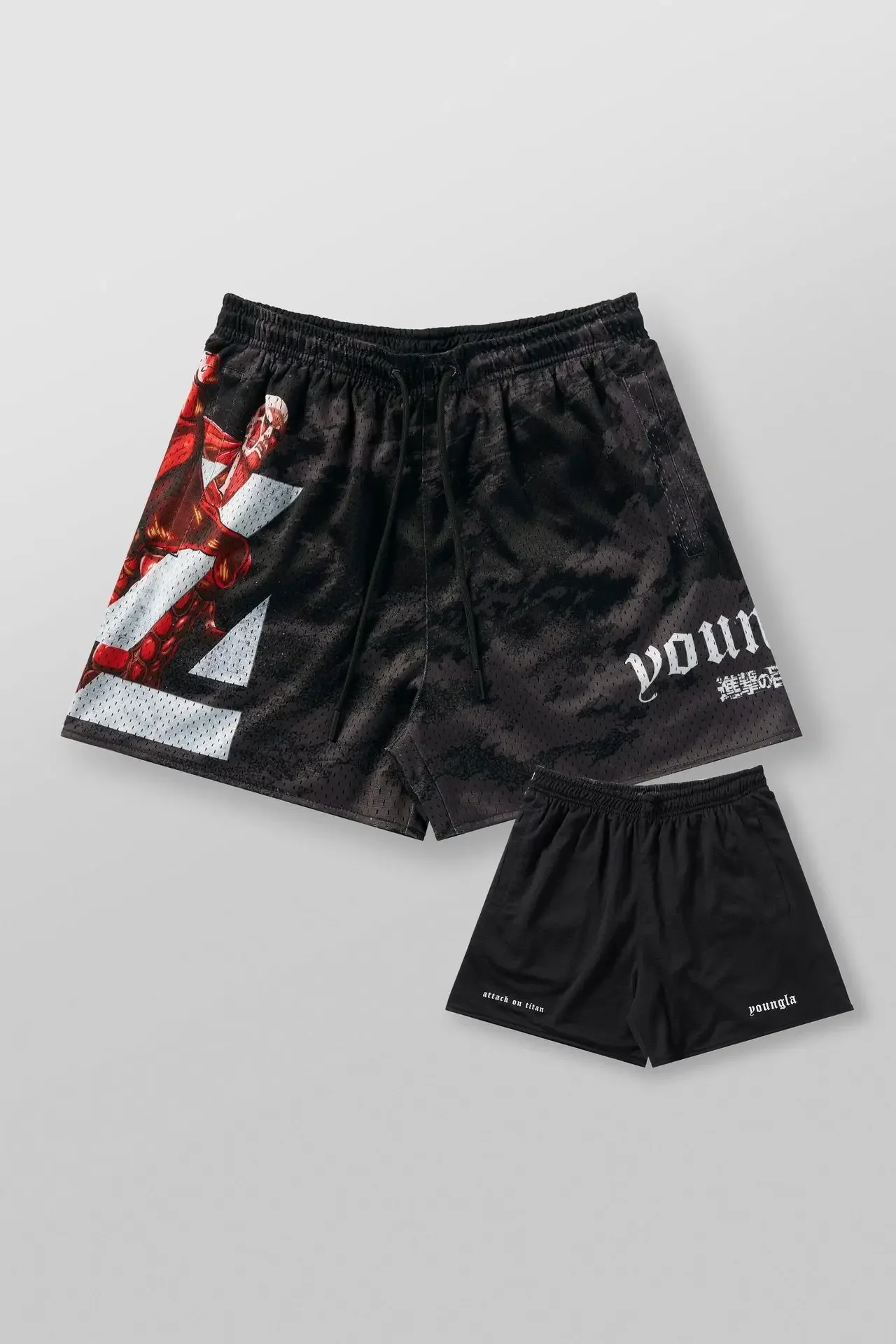 3D printed fashionable shorts, cool anime style, fast drying, breathable, elastic shorts, casual comprehensive training pants