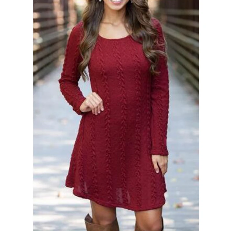 Size S-5xl Short Sweater Dress Female 